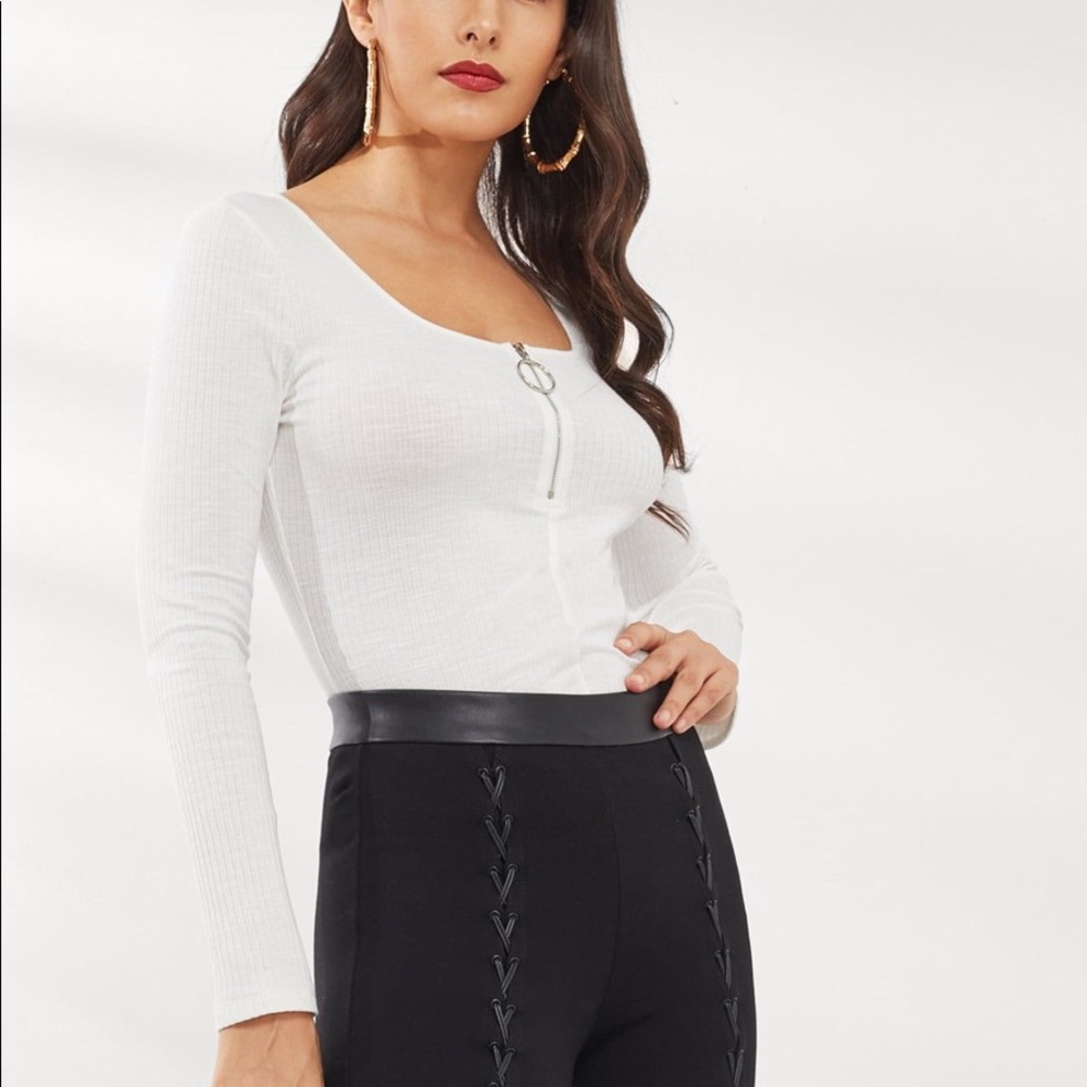 SHEIN Ribbed Zipper Top - Picture 3 of 10